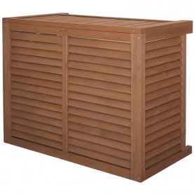 Cache groupe extérieur en bois Quetzal Brun de marque Coffre Clim shop