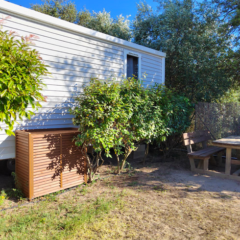 Cache Climatiseur en bois naturel Pivert Brun